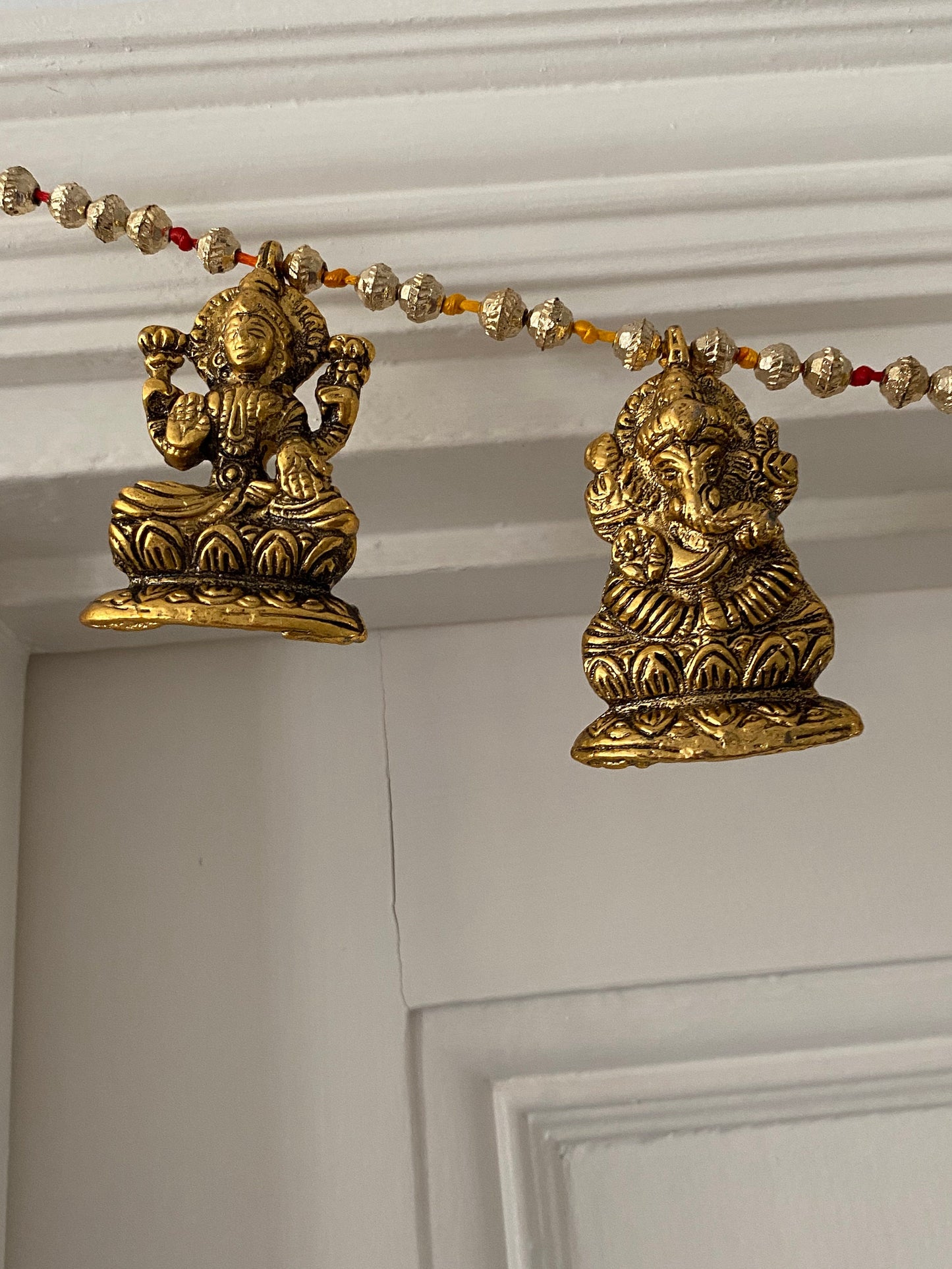 Lakshmi Ganesh Door Toran Metal Wall Hanging Festoon Diwali Weddings New Home House Warming Pooja Decorations Navratre