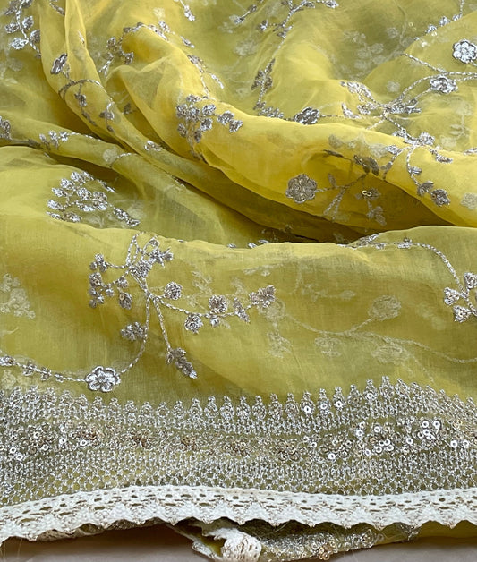 Pure Silk Organza Duppatta Zari embroidered border Scarf Chunni Chunri Odhni update your Salwar Kameez Lehengas Kurtis