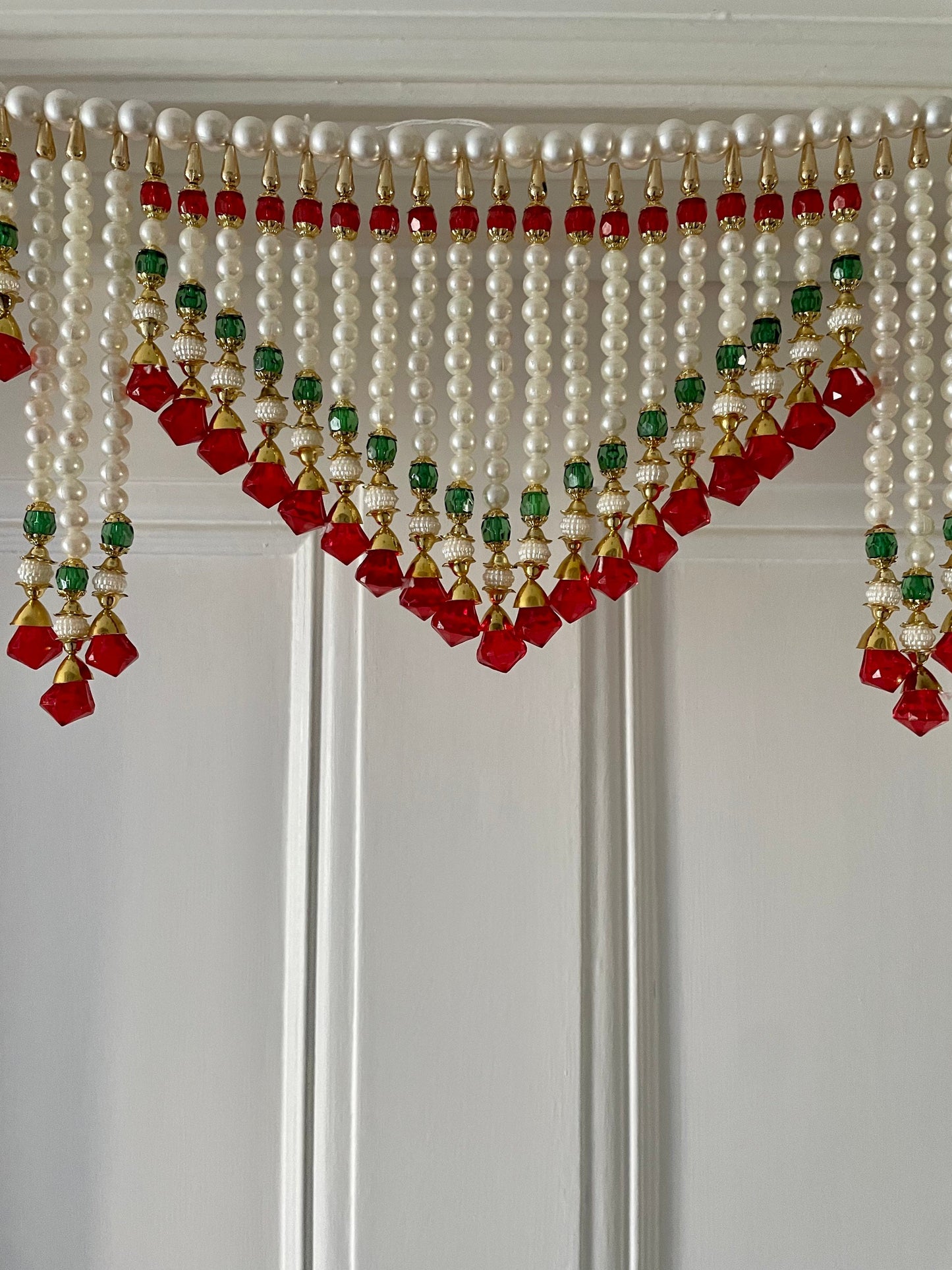 Diwali Decor Toran, Thiran, Bandalwar, Bandhanwar, Door,Wall Hanging, Pearls, Crystals, Moti, Latkan, Front Door, Indian Wreath Decorations