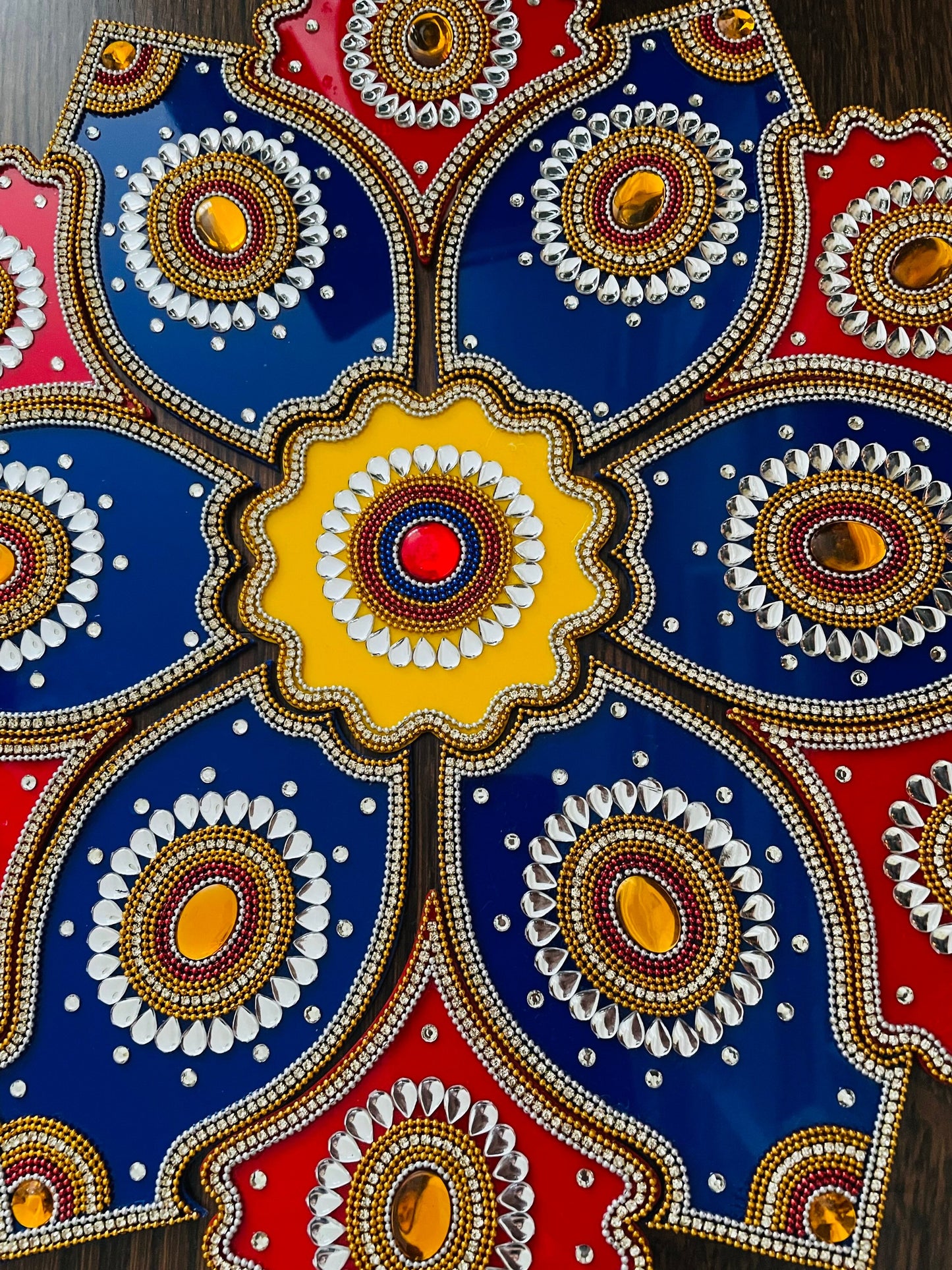 Rangoli Decor Bright & Colourful Rangoli Floor Art Weddings New Home Navratri Durga Pooja Flower Design Mandala Alpona