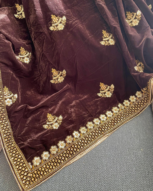 Fine Quality Velvet Shawl Duppattas Chaddar Dabka and Stone work Weddings Lohri dressing update Salwar Kameez Lehengas Kurtis