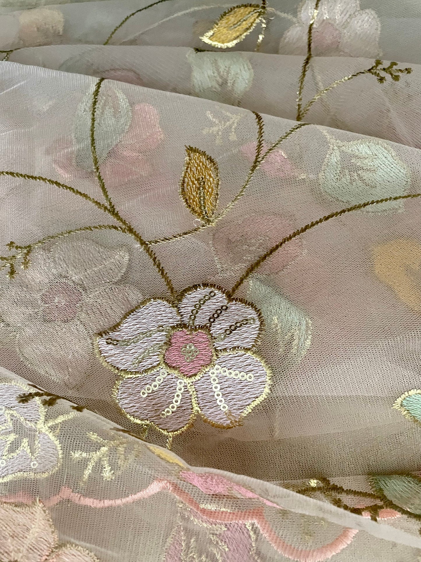 Net Duppattas scallop Resham silk thread floral trellis pattern all over Scarf Chunni Chunri Veil update any Salwar Kameez Lehengas Kurtis