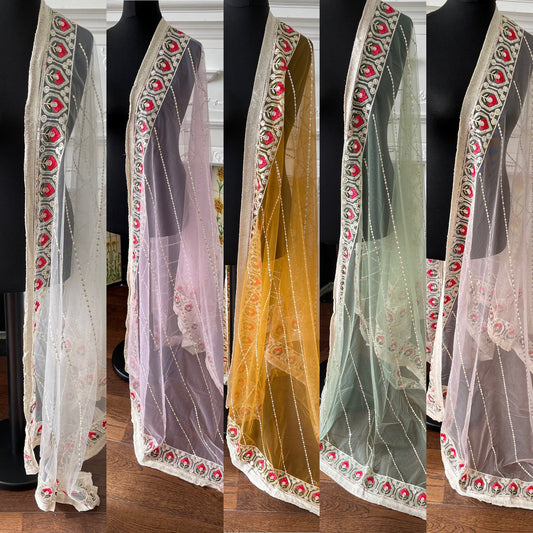 Net Duppattas Scarf Chunni Chunri Odhni update Salwar Kameez Lehengas Kurtis Karvachauth Festive Season dressing