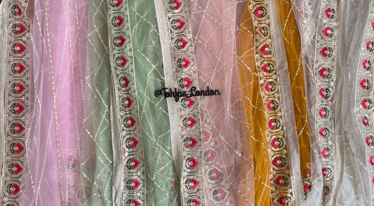 Net Duppattas Scarf Chunni Chunri Odhni update Salwar Kameez Lehengas Kurtis Karvachauth Festive Season dressing