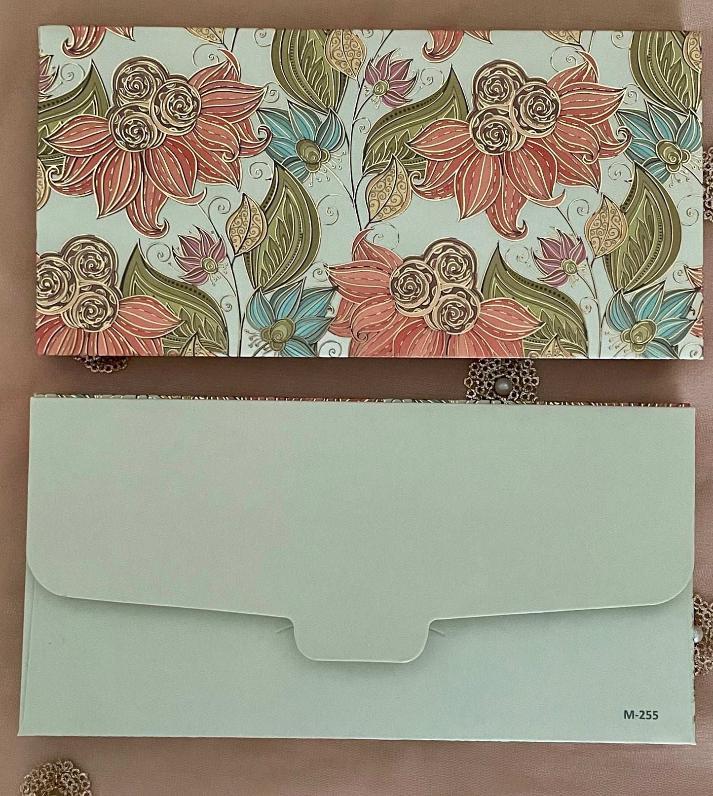 Pack of 10 Flower Gold Foil design Card Envelopes Blessing Money Shagun Eidi Salami Sagan Money Gifts Gift Card Sleeve