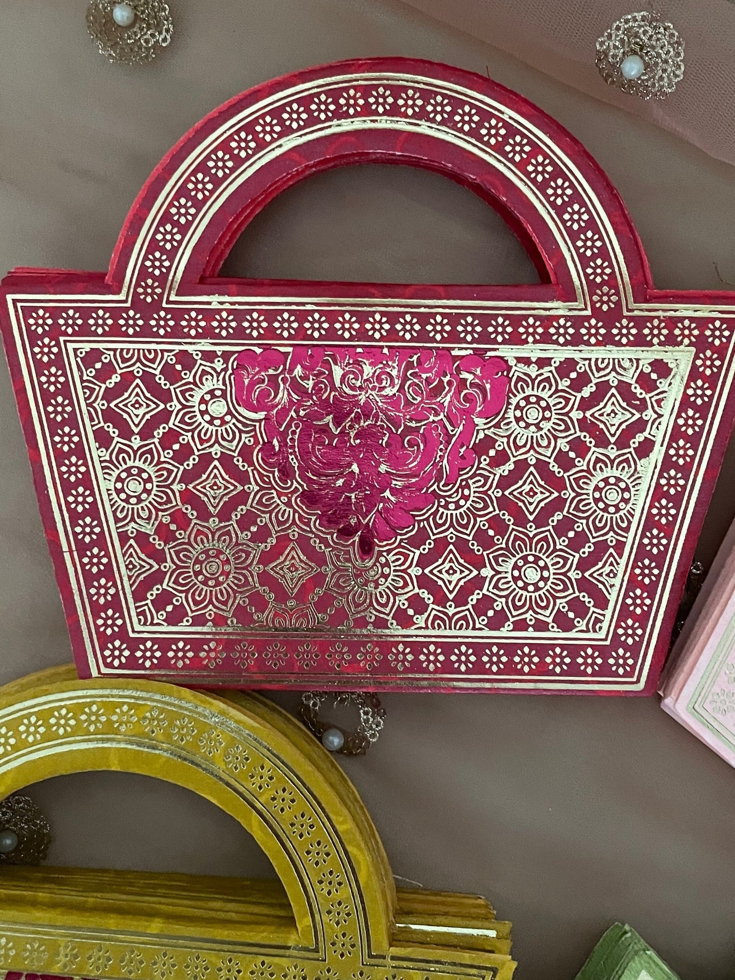 Pack of 10Pretty Handbag style Gold Foil design Textured Card Envelopes Blessing Money Shagun Eidi Salami Sagan Money Gifts Gift Card