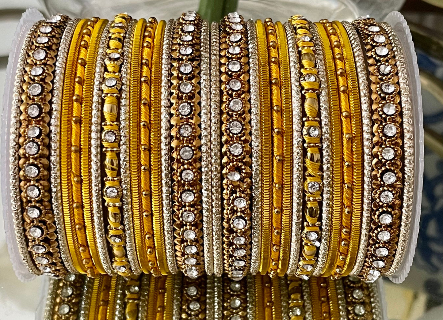 Bangle Stack for two hands| Thread Diamante Bangles Jewellery Bridal Bangle Stack Wedding| Indian Jewellery
