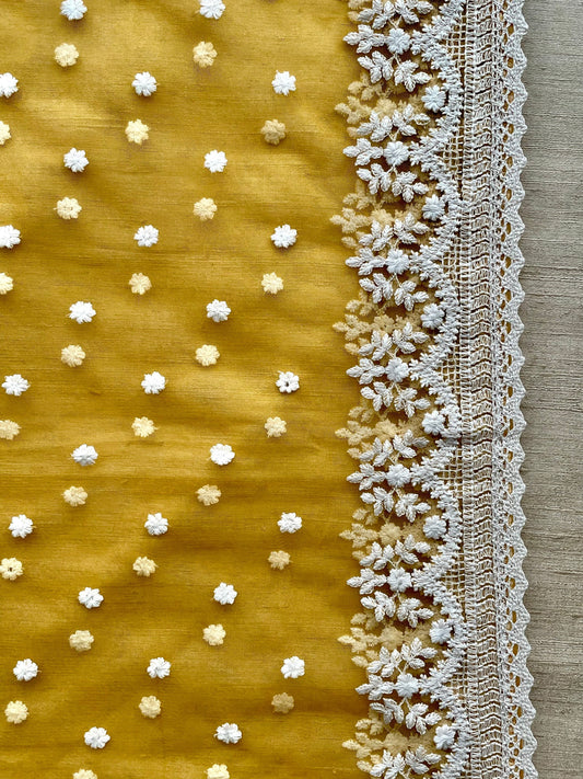 Beautiful Chikankari Lakhnavi style Net Versatile Dupattas pastel Summery colours| Shades of Yellow