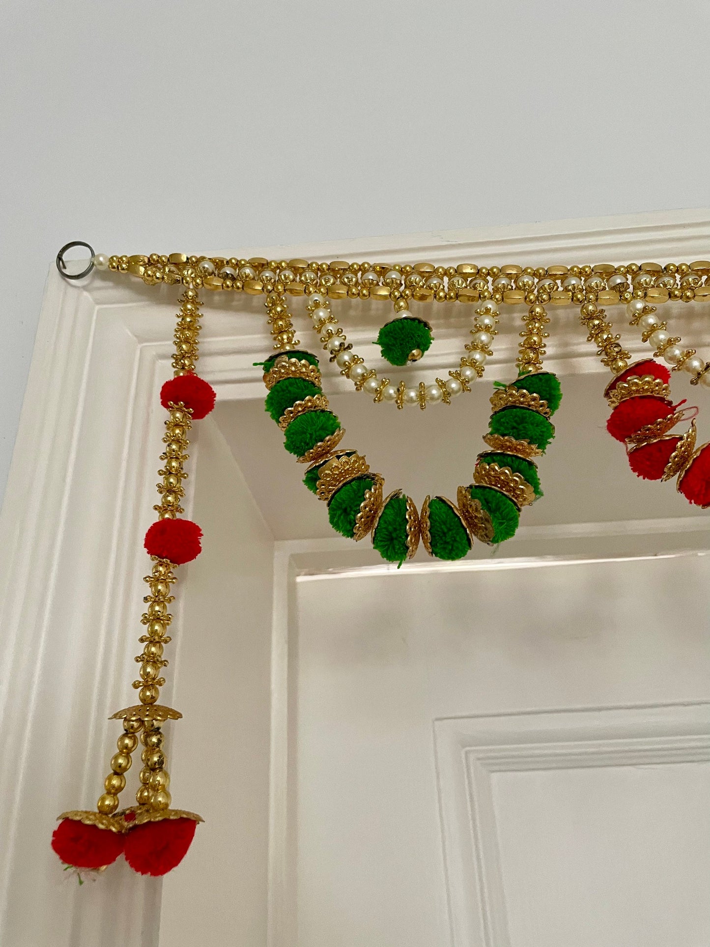 Pompom and Pearls Home Decorations Toran Bandalwar Bandarwar Decorations for the Front Door New Home Housewarming gifts with side latkans
