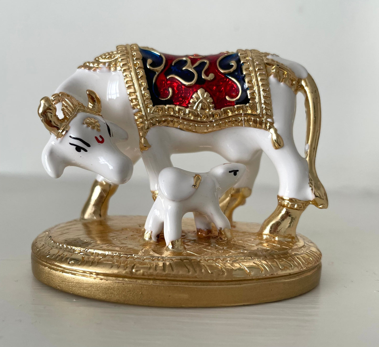 Kamdhenu Gai Cow and Calf Figurines Diwali Pooja. Two sizes and designs