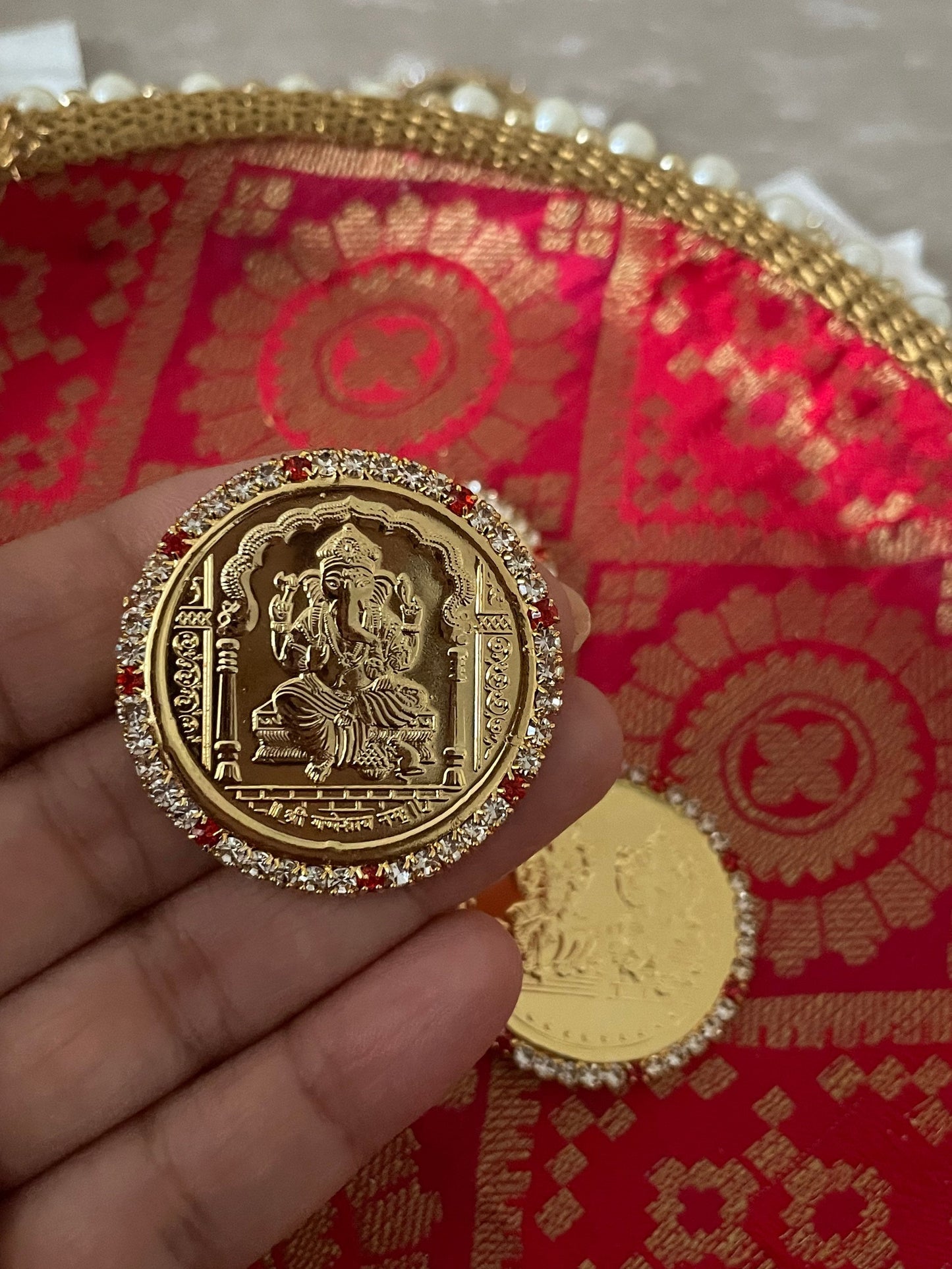 Religious Gifts| New Year Gifts| Lakshmi Ganesh Coin Gift Boxed | Hinduism| Good Luck| Prosperity| New Home| House Warming Return Gifts