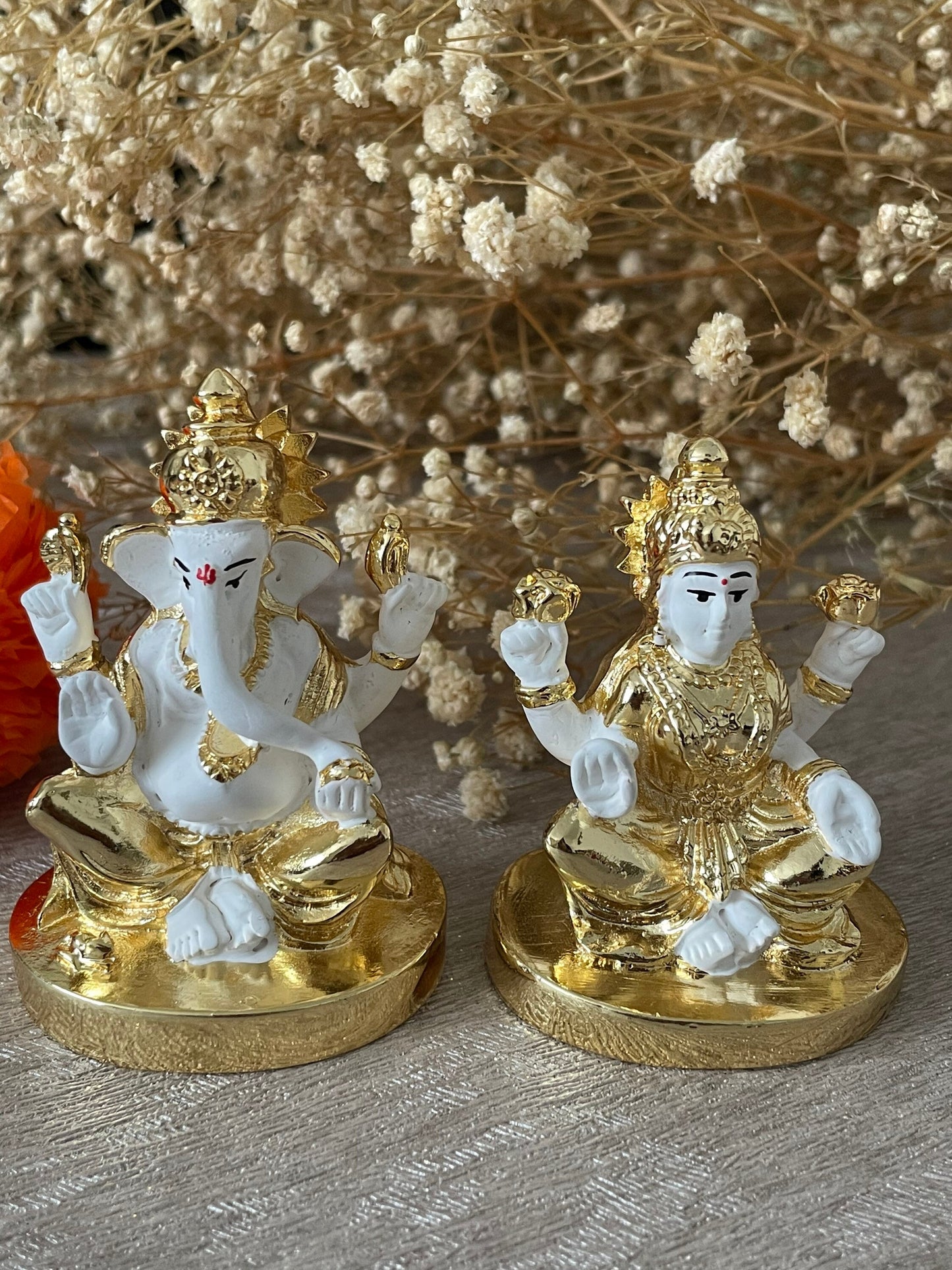 Lakshmi and Ganesh Figurines Murtis Diwali Pooja Dhanteras Available in three finishes