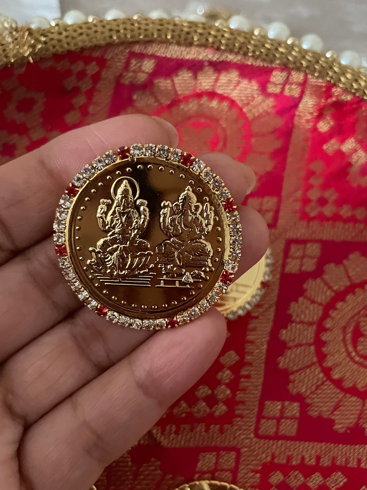 Religious Gifts| New Year Gifts| Lakshmi Ganesh Coin Gift Boxed | Hinduism| Good Luck| Prosperity| New Home| House Warming Return Gifts