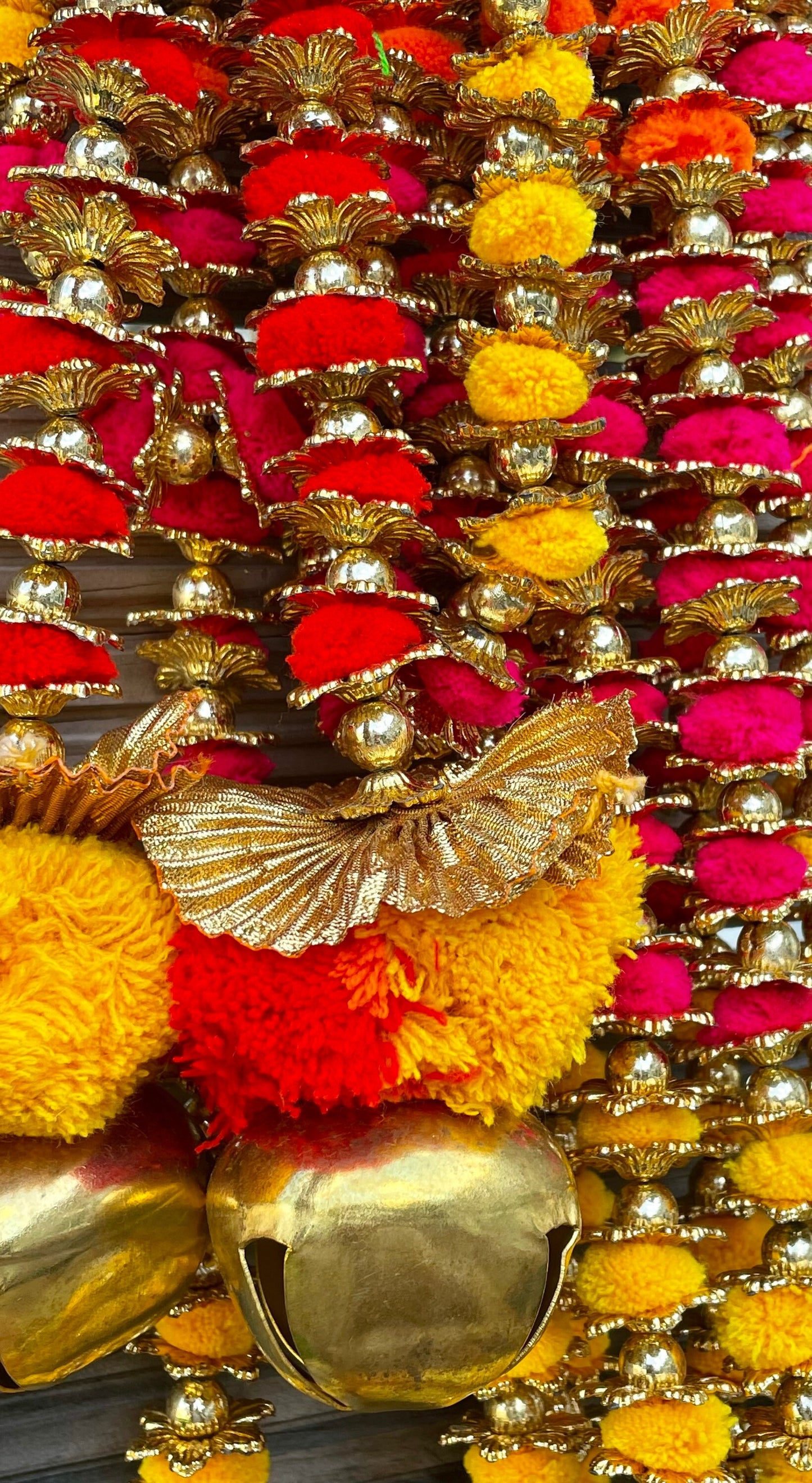 2 x Hanging Latkans for Home Decor Front Door Diwali Wedding Pom Poms Beads Bells Latkans Various Colours and Designs