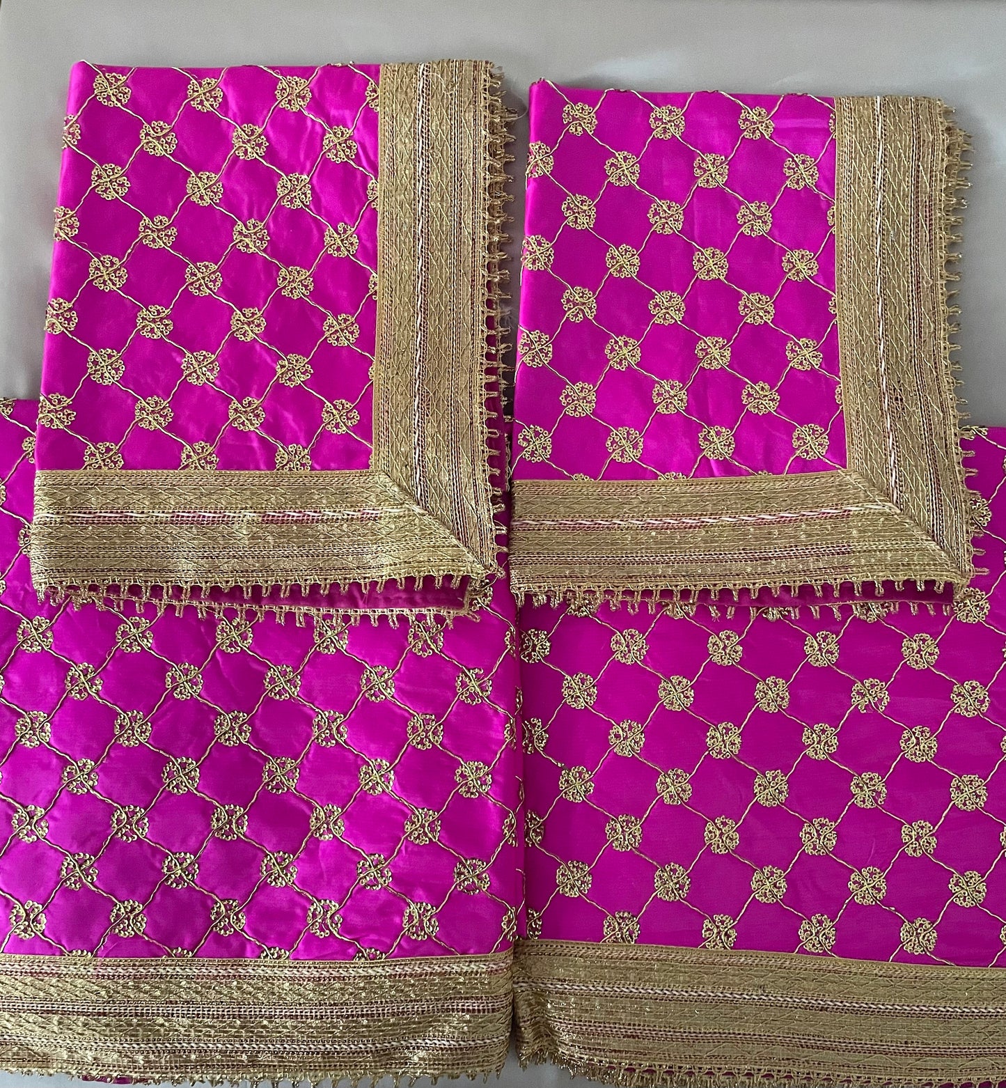 Guru Granth Sahib Rumala Sahib Set 4 pcs. Embroidered Double Set with 2 Palkan Sikh Fully Lined 9 colours Punjabi Gurudwara Wedding Newhome