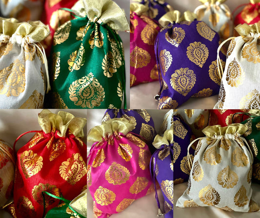 HK Farmhouse Potli Ideal for Wedding Favours, Return Gift Bags, Lohri Gifts,  Lohri Favour, Diwali Gift Potli Pink, Gold - Price in India | Flipkart.com