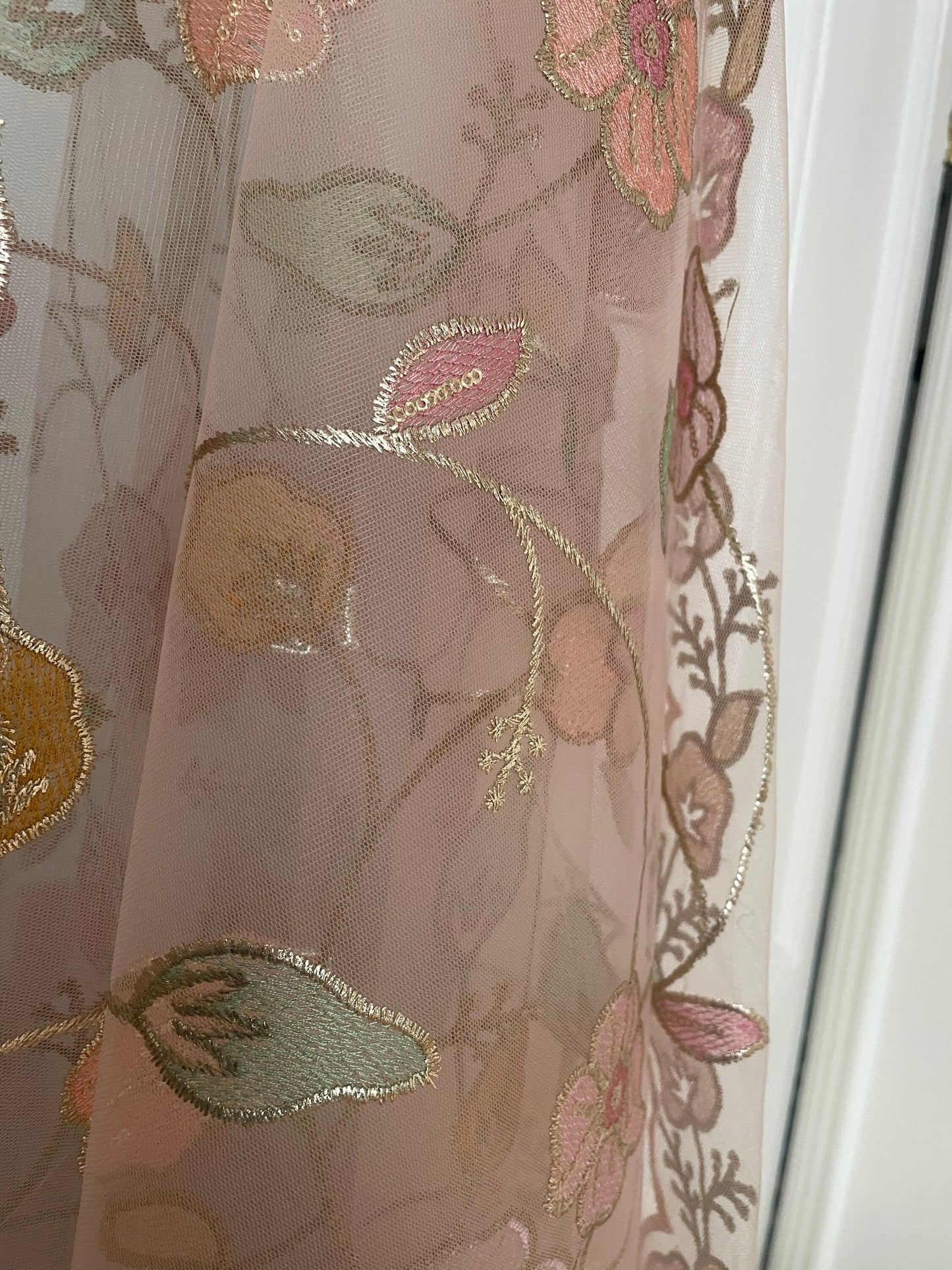 Net Duppattas scallop Resham silk thread floral trellis pattern all over Scarf Chunni Chunri Veil update any Salwar Kameez Lehengas Kurtis