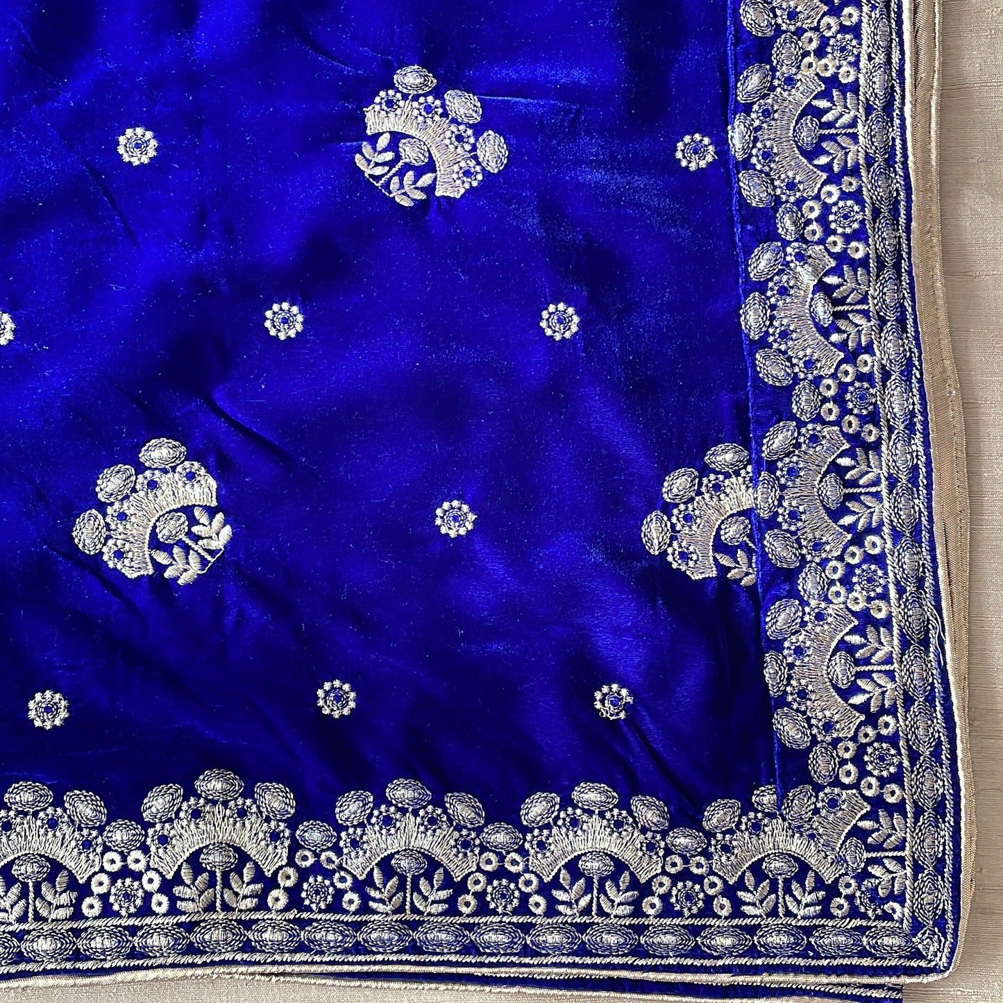 Royal Blue Velvet Embroidered Shawl Chaddar Duppattas for Winters Weddings Lohri dressing update Salwar Kameez Lehengas Kurtis