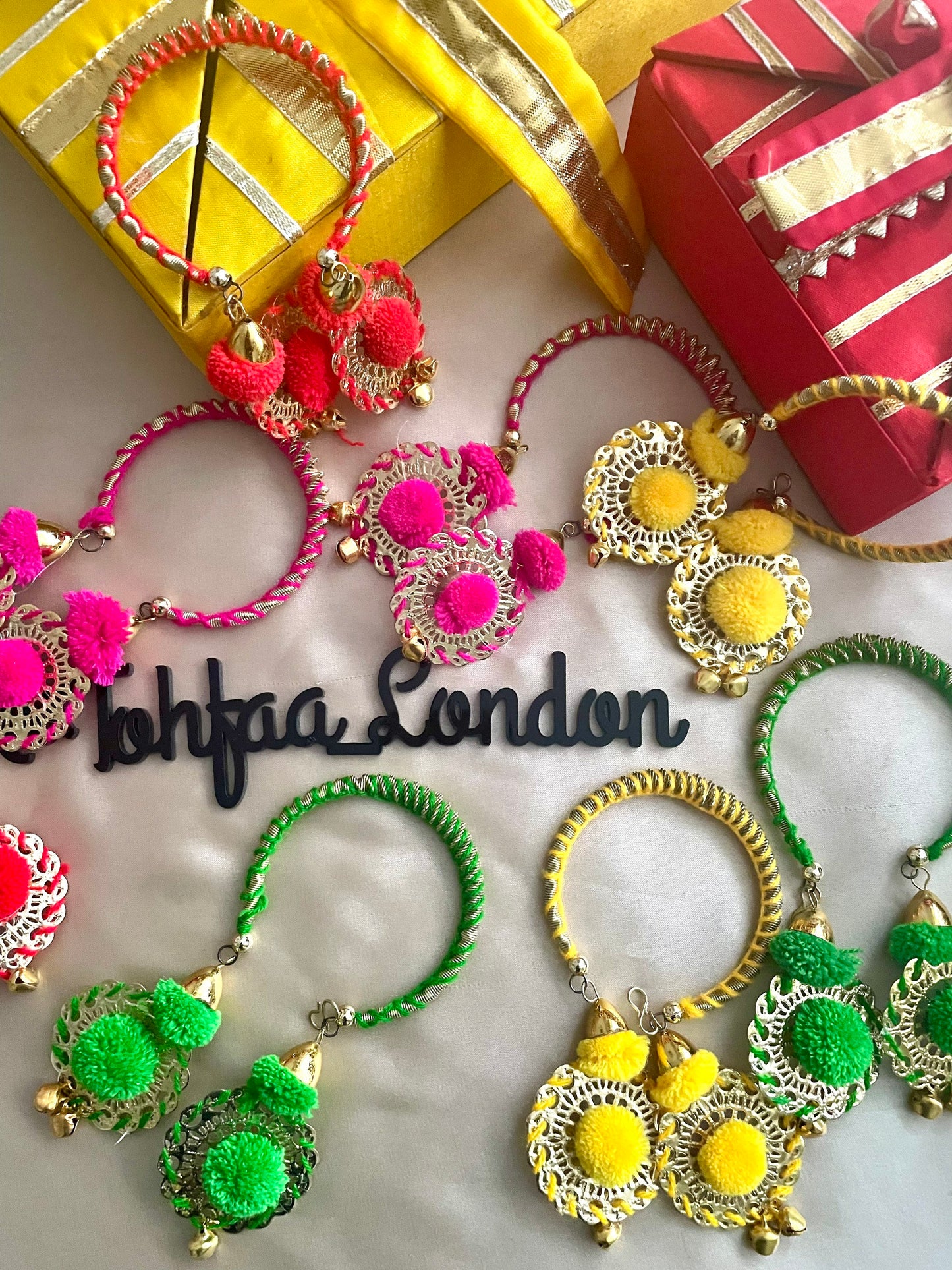 50 Slip-on Style Gana Sangeet Mehndi Ganey Ganaas Indian Wedding Bracelets Assorted colours Mehendi Mayoon Maiyan