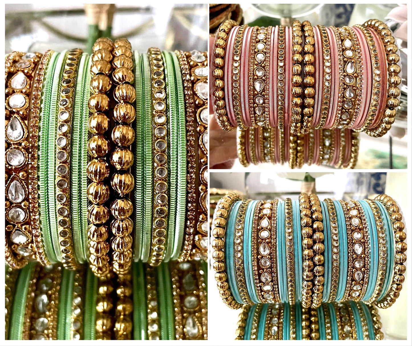 Beautiful Bangles Jewellery Bridal Bangle Stack Wedding| Pastel Colours| Kundan | Bangle-set| Fashion Jewellery