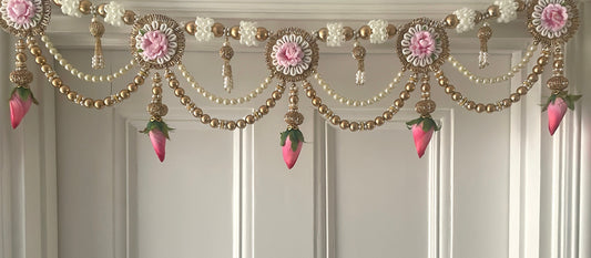 Home Decorations Toran Thiran Door Hanging Pearls Beads Jhumka Style Latkan with Side hanging Decorations for the Front Door Housewarming