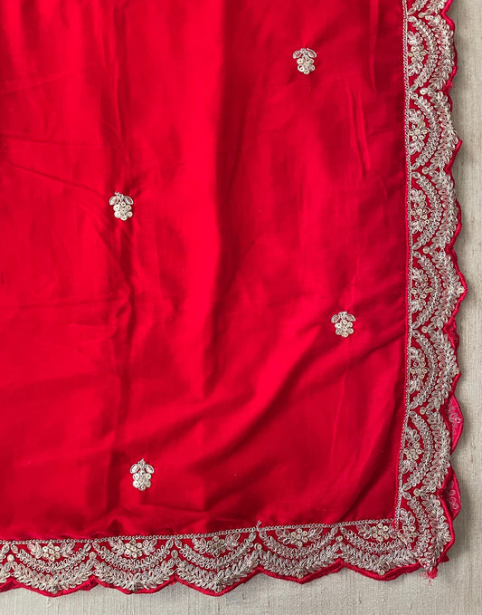 Red Velvet Shawl Duppattas with Dabka and Stone work Weddings Lohri dressing update Salwar Kameez Lehengas Kurtis for the Festive Season