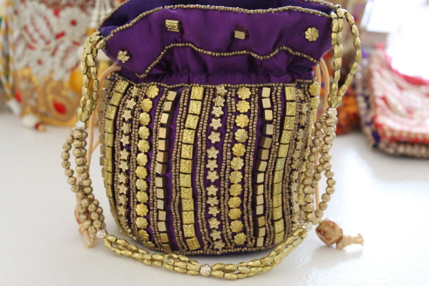 Wristlet / Clutch Bags Ethnic Royal Vintage style Gold Shells design Indian Weddings Pakistani Weddings Accessory