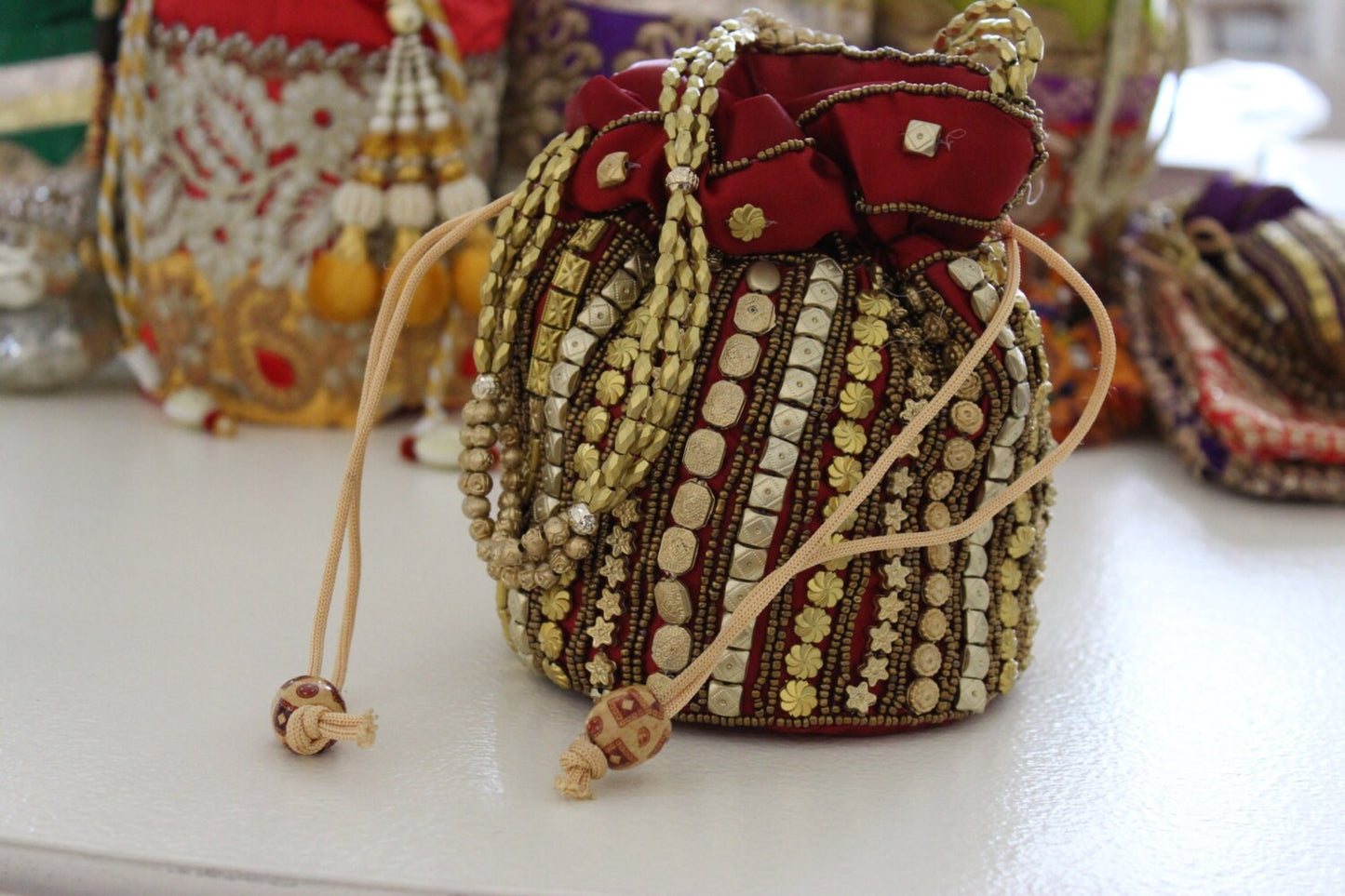 Wristlet / Clutch Bags Ethnic Royal Vintage style Gold Shells design Indian Weddings Pakistani Weddings Accessory